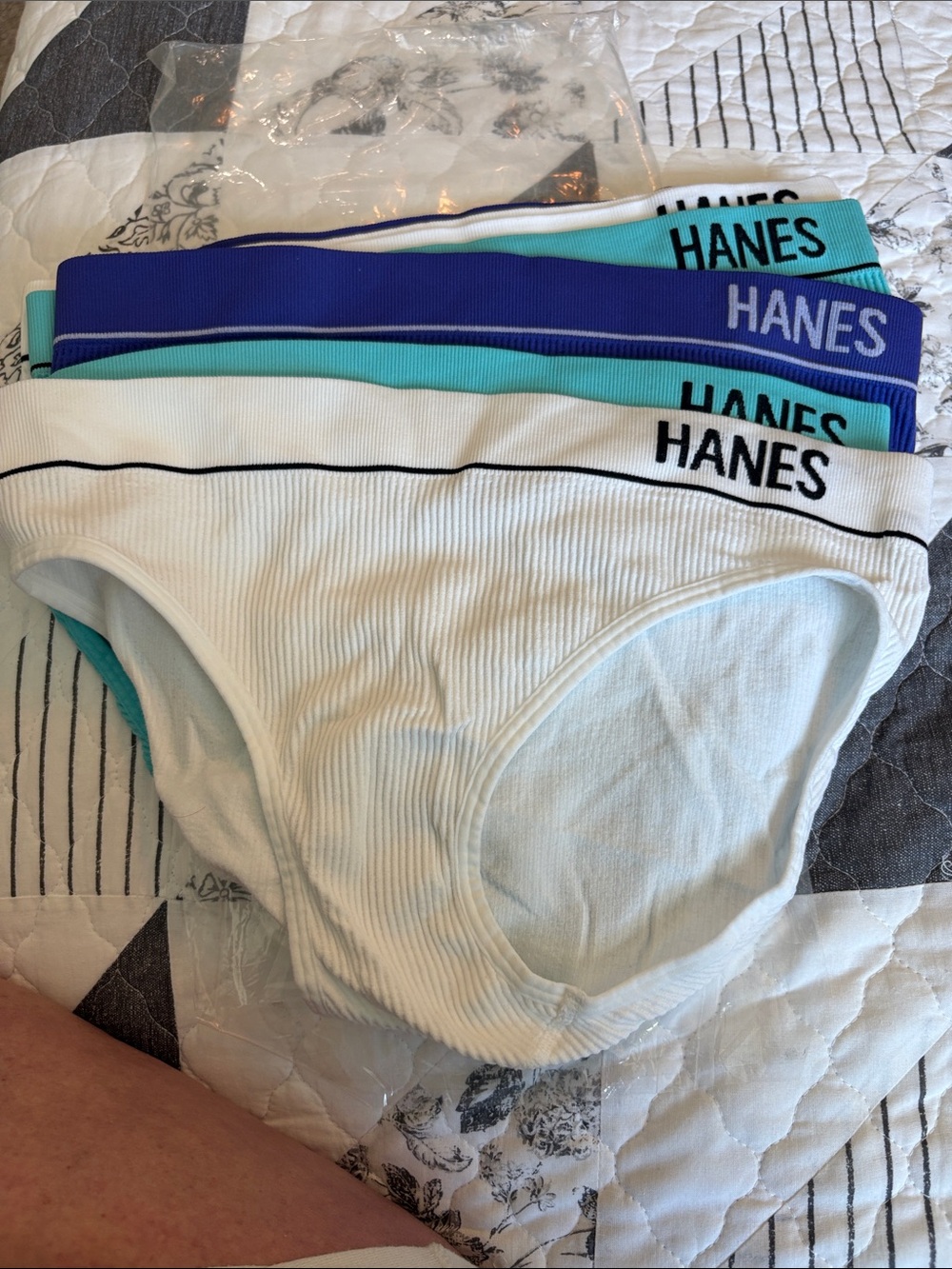 Hanes women’s Cotton Bikini Briefs - White, Teal, Blue (8-pack)